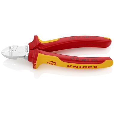 Knipex Abisolier-Seitenschneider 160 mm verchromt isoliert mit Mehrkomponenten-Hüllen, VDE-geprüft 14 26 160 SB