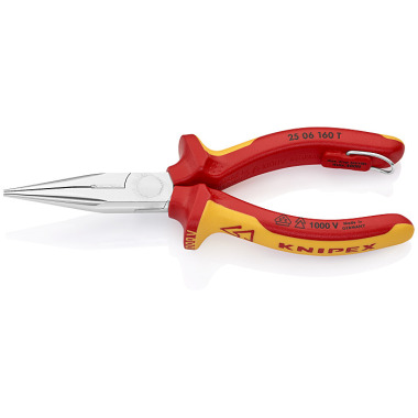 Knipex Flachrundzange mit Schneide (Radiozange) 25 06 160 T BK