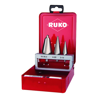 Ruko Jeux de forets coniques HSS, en cassette industrielle 101020