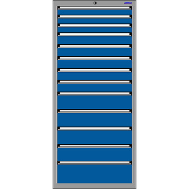 LOKOMA SCHUBLADENSCHRANK RS 717,1625h 3x75,5x100,4x150 u.1x200 BH-TA 00.02.1581