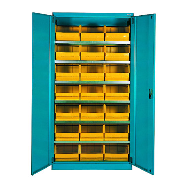 LOKOMA ARMOIRE A REGALES US 1000 RF ; 540T AVEC PORTES, 6 PLATEAUX, 21x B5 JAUNE 00.04.2255