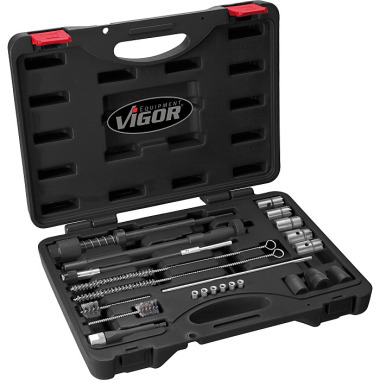 Vigor Kit de nettoyage d’axe d’injecteur - nombre d’outils : 23 V4941