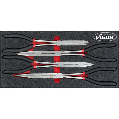 Vigor Jeu de pinces double articulation - nombre d’outils : 4 V4995