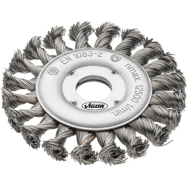 Vigor Brosse disque pour meuleuse d’angle, 115 mm, nouée V6804