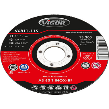 Vigor Jeu de disques à tronçonner 115 mm V6811-115