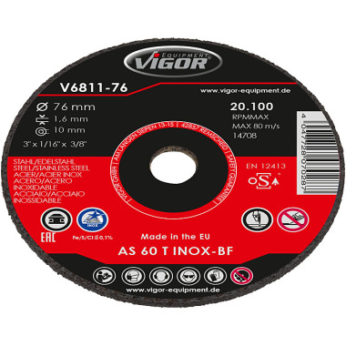 Vigor Jeu de disques à tronçonner 76 mm V6811-76