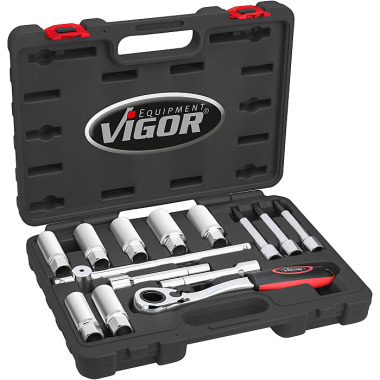 Vigor Jeu d’outils pour amortisseurs - nombre d’outils : 14 V6452