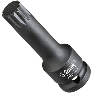 Vigor Jeu de tournevis pour clé à chocs pour profil cannelé interne (XZN) V7018-M16