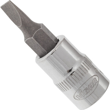 Vigor Embout de tournevis - carré creux 6,3 mm (1/4 pouce) - profil de fente - 0,8 x 4 V2427N