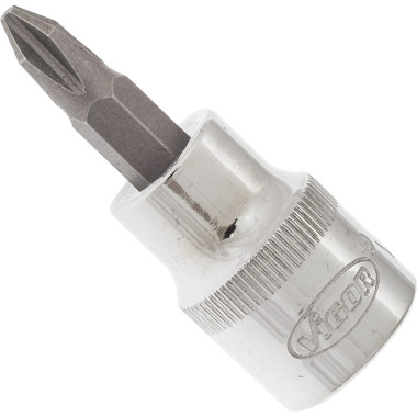 Vigor Embout de tournevis - carré creux 10 mm (3/8 pouce) - profil Phillips PH - PH2 V2293N