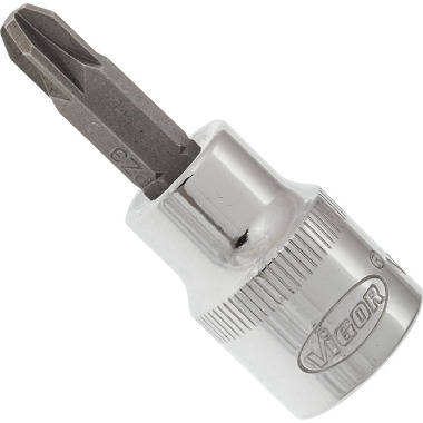 Vigor Embout de tournevis - carré creux 10 mm (3/8 pouce) - profil Pozidriv PZ - PZ3 V2289N