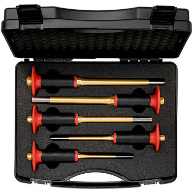 Rennsteig Jeu de chasse-goupilles XXL avec protection des mains en coffret plastique, 5 pièces 425 154 0