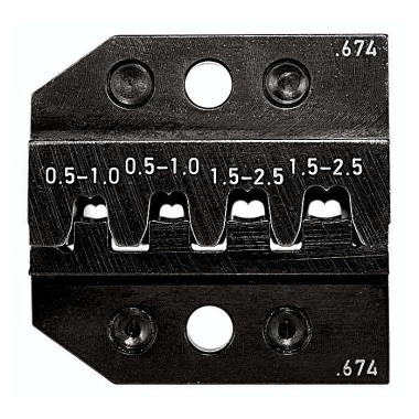 Rennsteig Jeu de matrices de sertissage pour contacts roulés et découpés 0,5 - 2,5 mm². 624 674 3 0