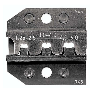 Rennsteig Jeu de matrices de sertissage pour cosses plates et cosses à patte droite 1,25 - 6,0 mm². 624 745 3 0