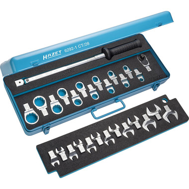 HAZET Coffret d’outils dynamométriques - insert carré 14 x 18 mm - nombre d’outils : 28 6292-1CT/28