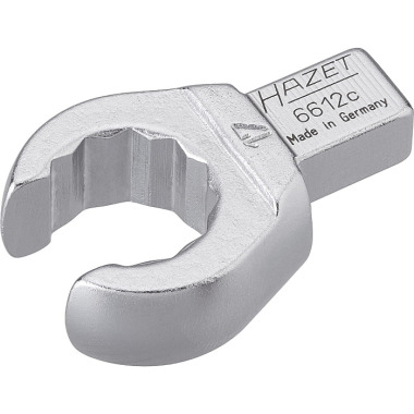 HAZET Clé polygonale à insérer (ouverte) - carré à insérer 9 x 12 mm - profil extérieur double hexagone - 17 mm 6612C-17