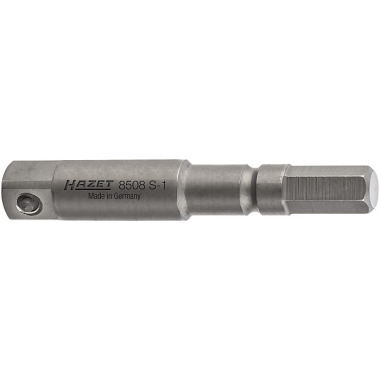 HAZET Adaptateur pour tournevis à percussion - hexagone plein ISO 1173-A 5,5 - carré plein 6,3 mm (1/4 pouce) 8508S-1