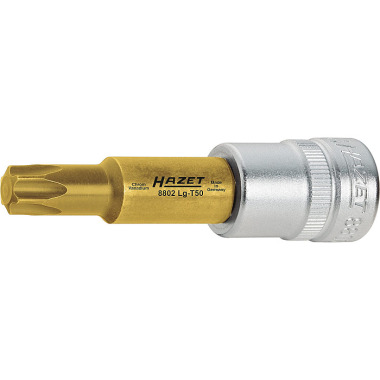 HAZET Tournevis clé à douille insert TORX® - carré creux 10 mm (3/8 pouce) - profil TORX® intérieur - T50 mm 8802LG-T50