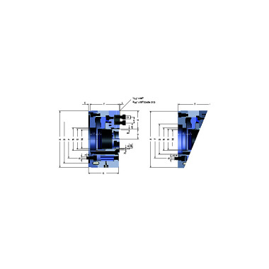 RÖHM Mandrin mécanique KFD-HS 250, 2 mors, denture 90°, support de centrage cylindrique 148036