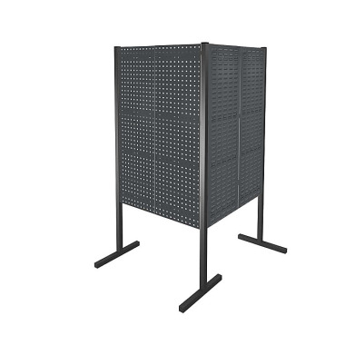 KAPPES ®RasterPlan partition wall double panel 90° 1000 / 1000 mm H1500 mm RAL 7016. with 2 ®RasterPlan perforated panels 2 ®RasterPlan slotted panels. 7225.00.1108