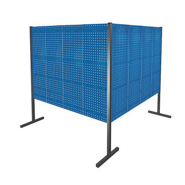 KAPPES ®RasterPlan partition wall double panel 90° 2000 / 2000 mm H1500 mm RAL 5010. 4 ®RasterPlan perforated panels 4 ®RasterPlan slotted panels. 7230.00.3921