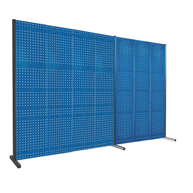 KAPPES ®RasterPlan partition wall double panel 180° 1500 / 2000 mm H2000 mm RAL 5010. with 4 ®RasterPlan perforated panels 3 ®RasterPlan slotted panels. 7247.00.3021