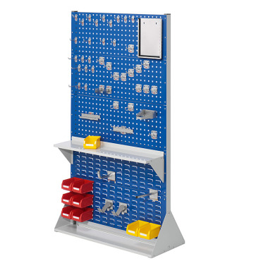 KAPPES ®RasterPlan partition wall size 5 double-sided H1790 x W1000 x D430 mm RAL 7035/5010. 1 x assortment of tool holders 40 7009.01.4816