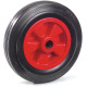 fetra Roue en caoutchouc plein 250 x 60 mm, jante en plastique rouge, NL 75, Bo. 20 70208