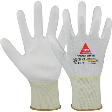 Hase Sicherheitshandschuhe aus Nylon/ PU Padua white OekoTex®, Größe 11 508200 (T-360718)