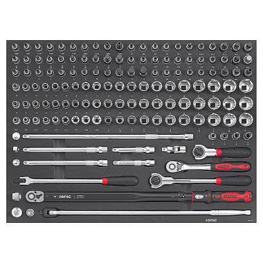 Sonic Socket and bit set 1/2’’, 145 pieces SFS 314501