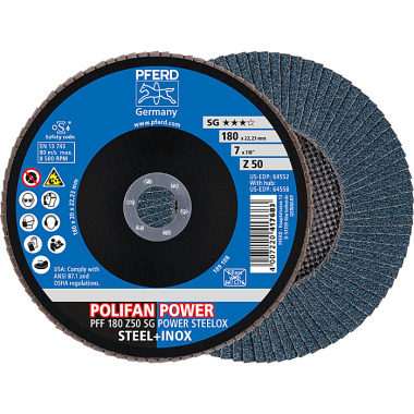 PFERD POLIFAN fan discs PFF 180 Z50 SG POWER STEELOX 67685186