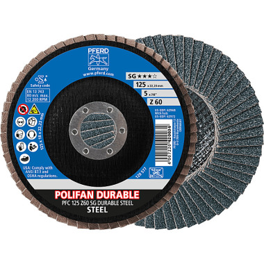 PFERD POLIFAN fan discs PFC 125 Z60 SG DURABLE STEEL 67782126