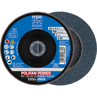 PFERD POLIFAN fan discs PFC 180 Z50 SG POWER STEELOX 67785186