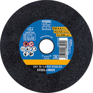 PFERD cutting discs EHT 76-1,0 PSF STEELOX/10 (10) 69198287