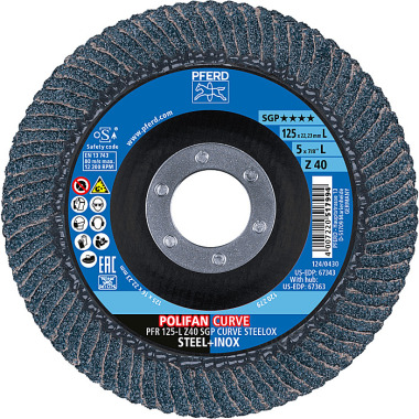 PFERD POLIFAN fan discs PFR 125-L Z40 SGP CURVE STEELOX (2) 69398196