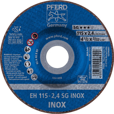 PFERD Disque à tronçonner EH 115-2.4 SG INOX 61340124