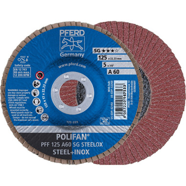 PFERD Disque à lamelles POLIFAN PFF 125 A 60 SG STEELOX 67606125