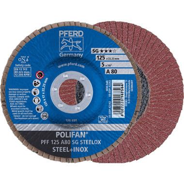 PFERD Disque à lamelles POLIFAN PFF 125 A 80 SG STEELOX 67608125