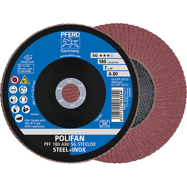 PFERD Disque à lamelles POLIFAN PFF 180 A 80 SG STEELOX 67608185