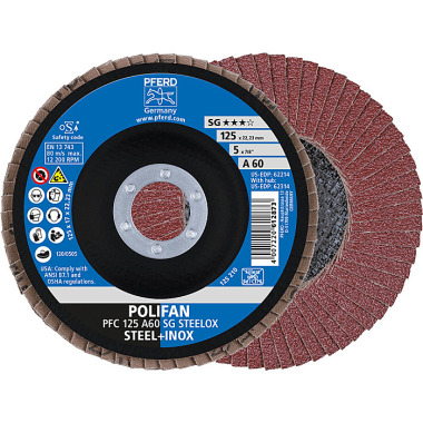 PFERD Disque à lamelles POLIFAN PFC 125 A 60 SG STEELOX 67706125