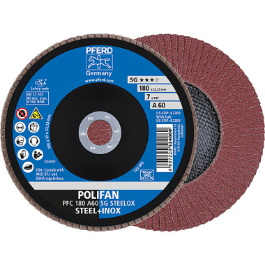 PFERD Disque à lamelles POLIFAN PFC 180 A 60 SG STEELOX 67706185