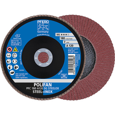 PFERD Disque à lamelles POLIFAN PFC 180 A 120 SG STEELOX 67712185