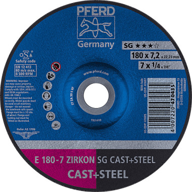 PFERD Meule E 180-7 ZIRKON SG CAST+STEEL 62217628