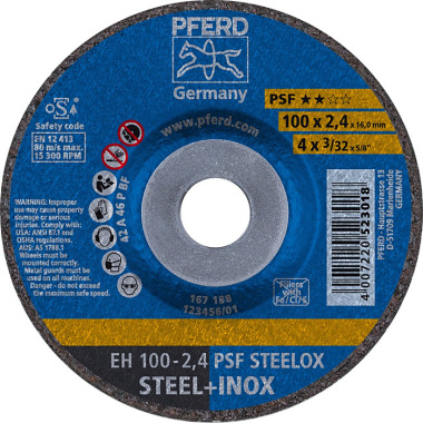 PFERD Disque à tronçonner EH 100-2.4 PSF STEELOX/16.0 61739326