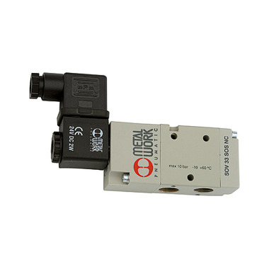 Riegler Vanne 3/2 voies, électropneumatique, monostable, G 3/8, NO, 110 V AC 145904