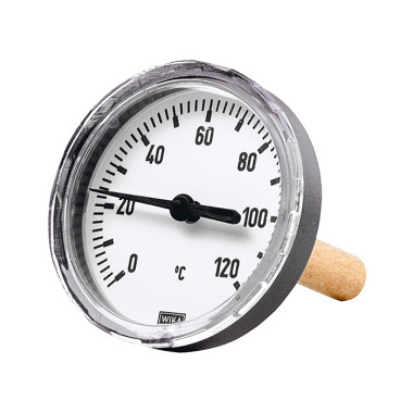 Riegler Thermomètre bimétallique, G 1/2 hi, longueur de plongeur 40mm, Ø80, jusqu’à 60°C 102765