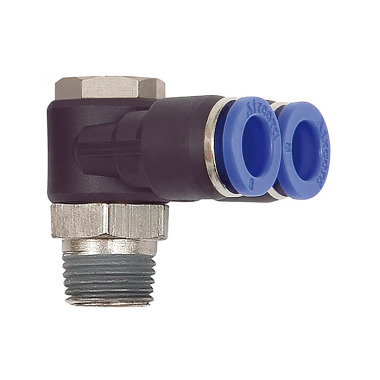 Riegler Raccordement enfichable à angle Y « Blue Series », orientable, R 1/8 a. Ø6mm 109630