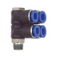 Riegler Distributeur multiple L « Blue Series », quadruple, rotatif, R 1/8 a. Ø6mm 109703