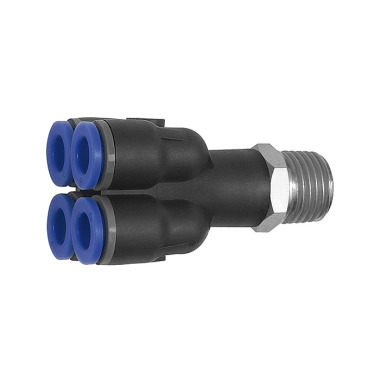 Riegler Distributeur multiple »Blue Series«, quadruple, rotatif, R 1/8 a. Ø6mm 109790