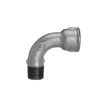 Riegler Coude 1, long, 90°, IT/AG, Rp/R 1, noir Fonte malléable à chaud 112830